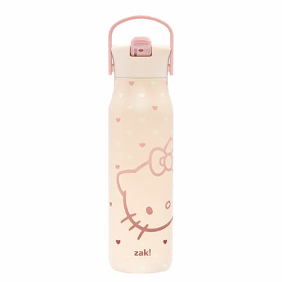 Harmony Stainless Steel Insulated Water Bottle with Flip-Up Straw Spout - Hello Kitty, 32 ounces