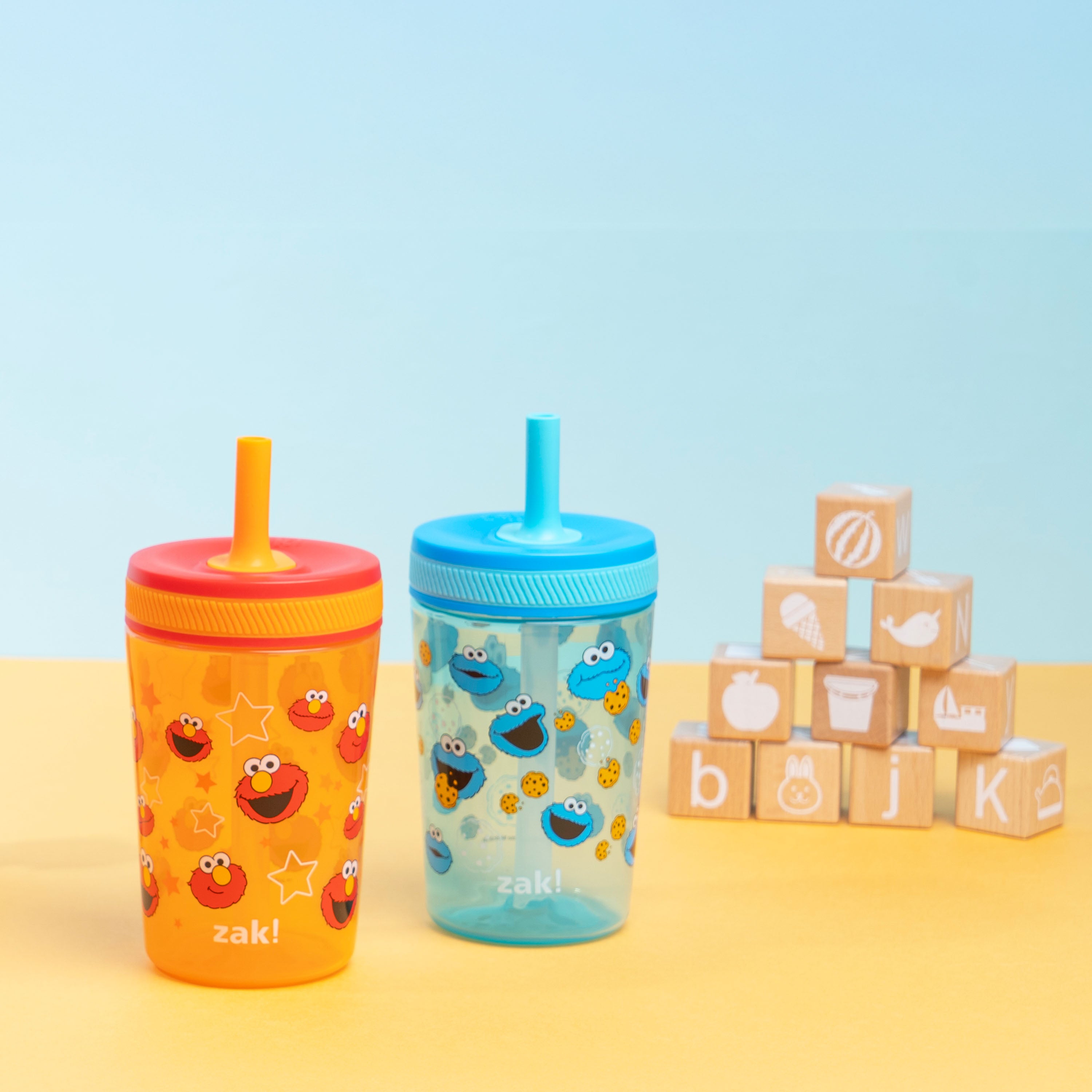 Sesame Street Kelso Kids Leak Proof Tumbler with Lid and Straw - 15 Ounces