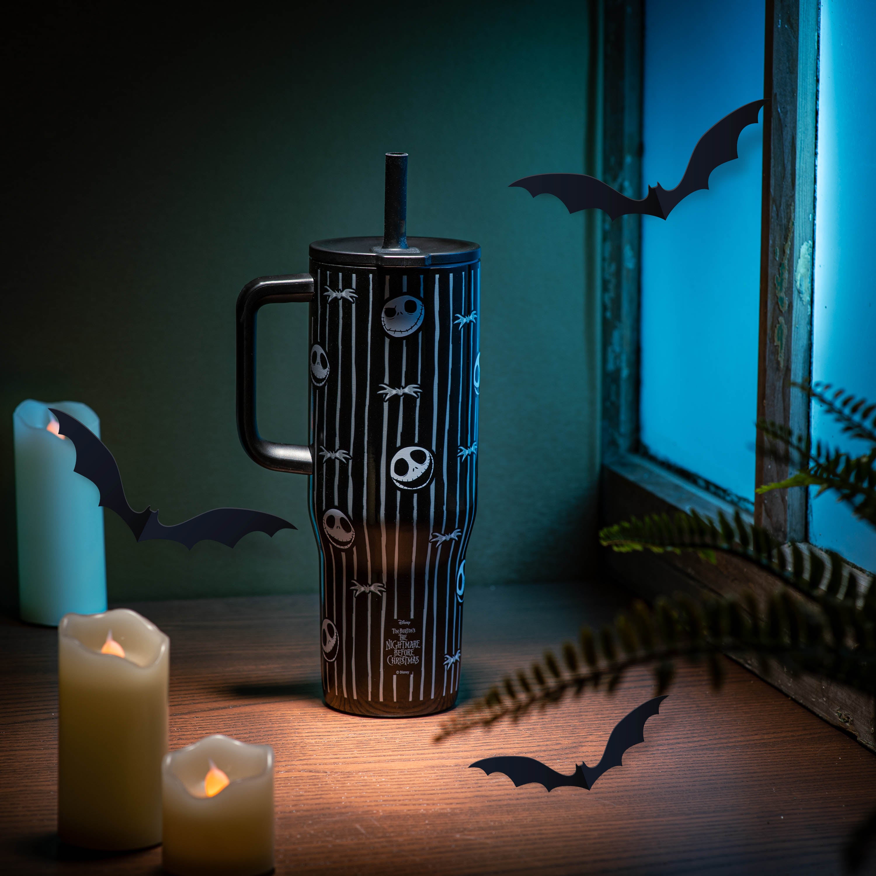 Sutton Insulated Straw Tumbler with Splash-Proof Lid - The Nightmare Before Christmas, 30 ounces