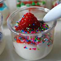 strawberry and yogurt cups