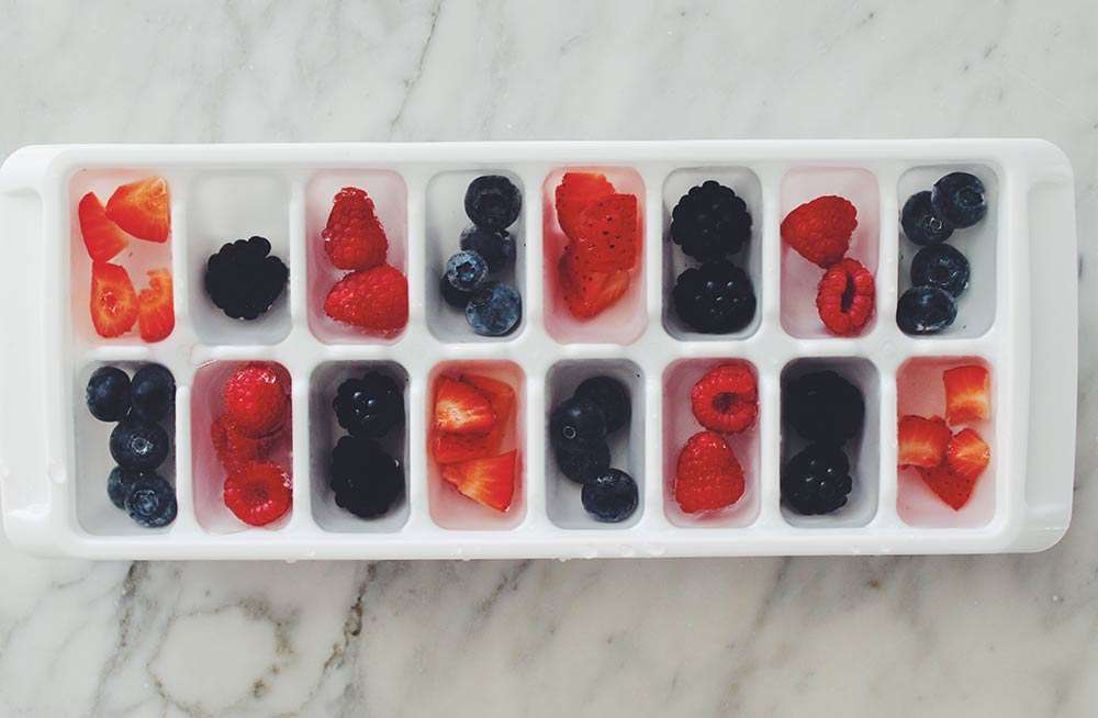 fruit in ice trays