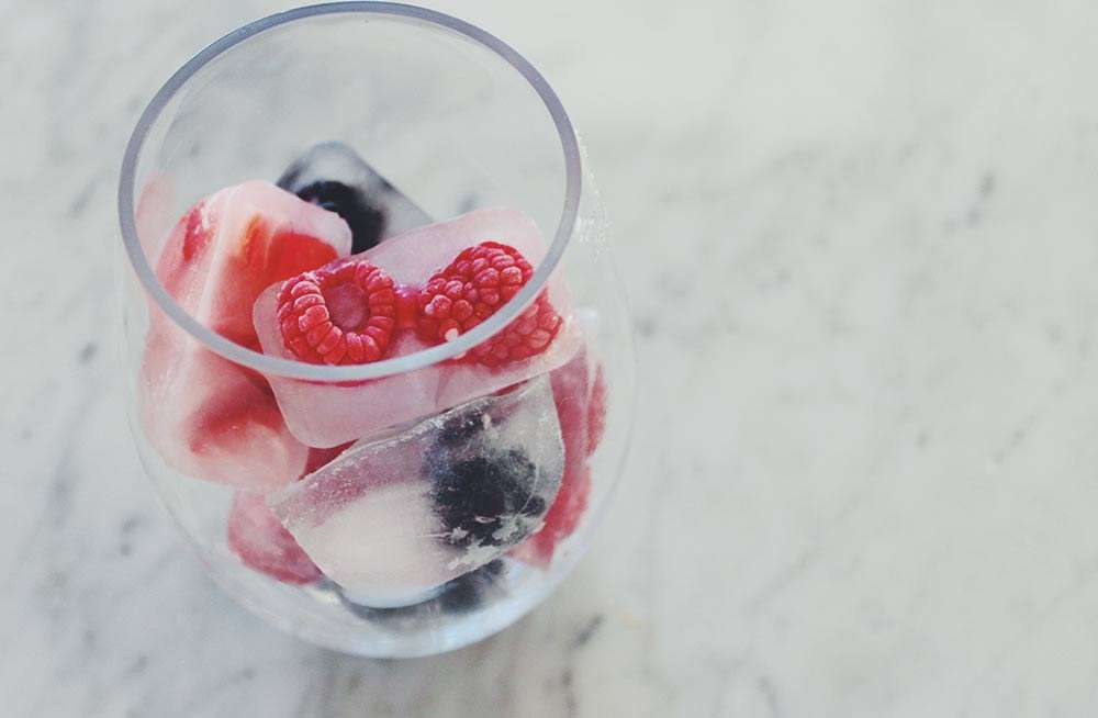 raspberry ice cubes