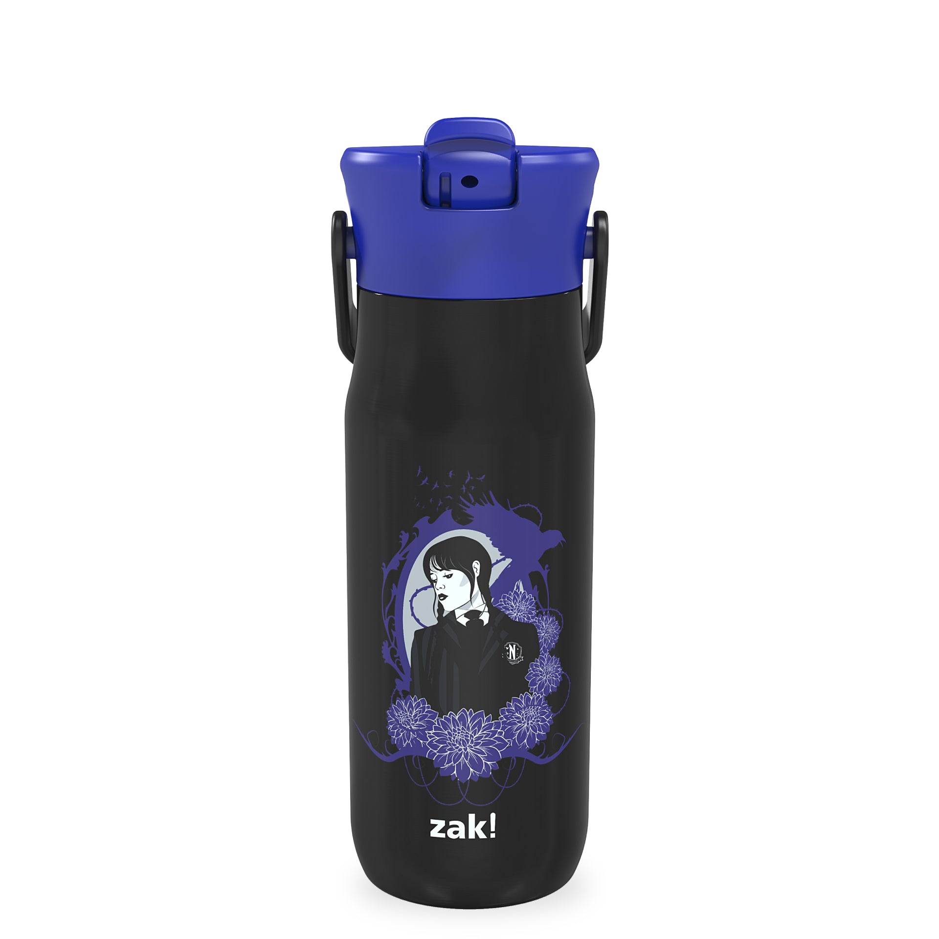Wednesday Harmony Stainless Steel Kids Water Bottle with Straw Spout, 20 ounces