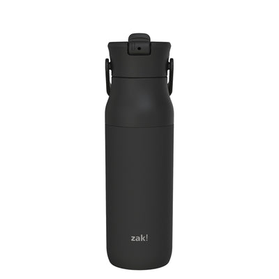 Harmony Recycled Stainless Steel Insulated Water Bottle with Flip-Up Straw Spout - Ebony, 32 ounces
