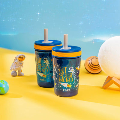Outer Space Kelso Kids Leak Proof Tumbler with Lid and Straw