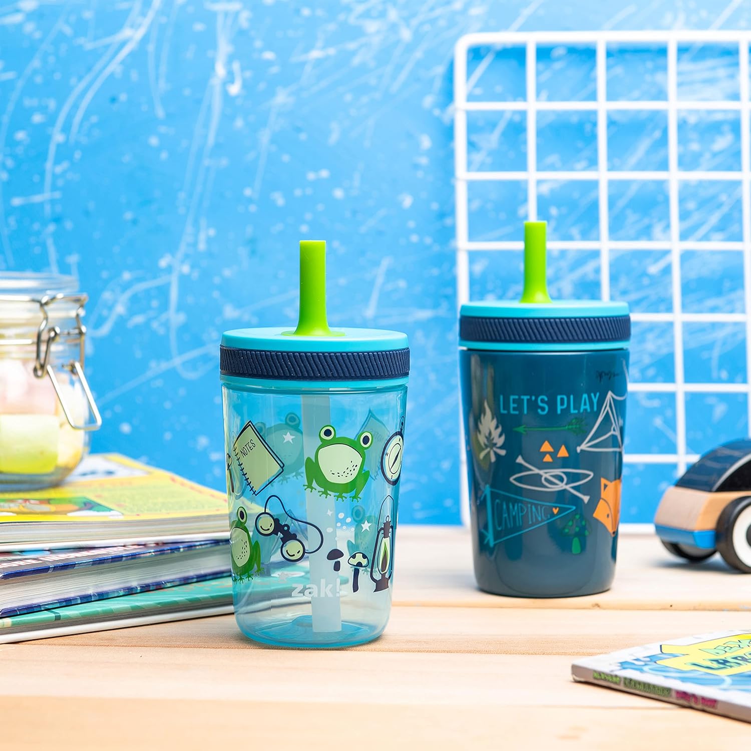 Campout Kids Stainless Steel and Plastic Leak Proof Tumbler Set